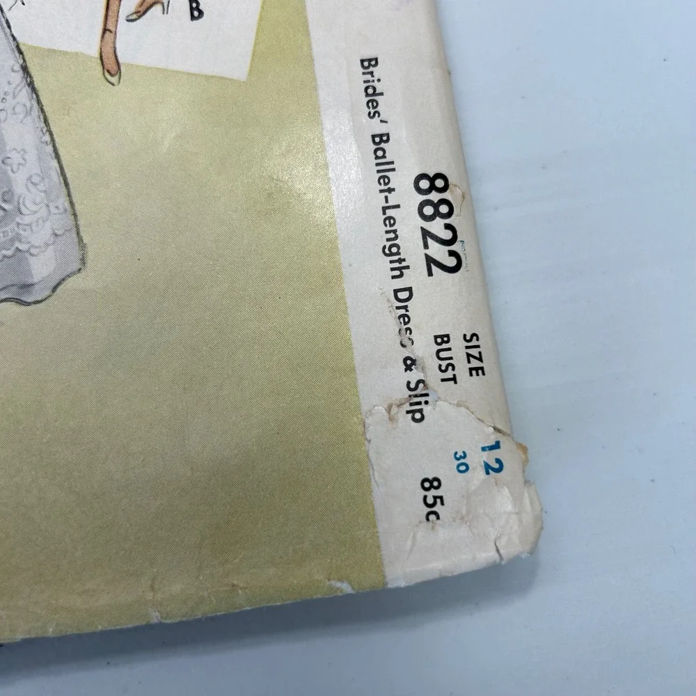 McCalls Vintage 1950's Pattern #8822 Brides Ballet Length Dress Size 12 HTF RARE